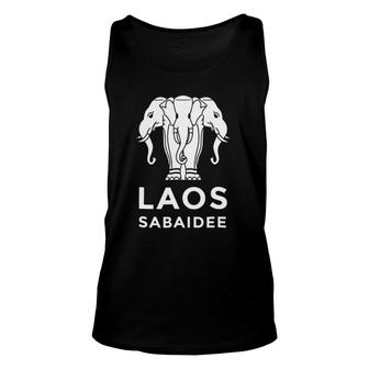 Laos Erawan 3 Headed Elephant Funny Laotian Gift Unisex Tank Top | Mazezy