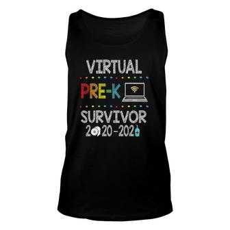 Last Day Of School Virtual Pre-K Survivor 2020-2021 Ver2 Unisex Tank Top | Mazezy