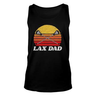Lax Dad Vintage X Crossed Lacrosse Sticks 80S Sunset Retro Unisex Tank Top | Mazezy