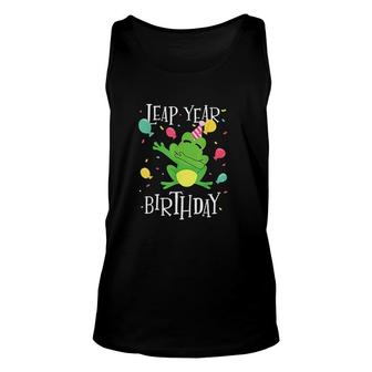 Leap Year Birthday February 29th Leap Day 2 Dabbing Frog Cute Unisex Tank Top - Seseable