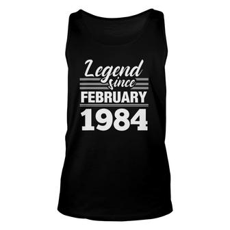 Legend Since February 1984 38Th Birthday 38 Years Old Unisex Tank Top | Mazezy UK