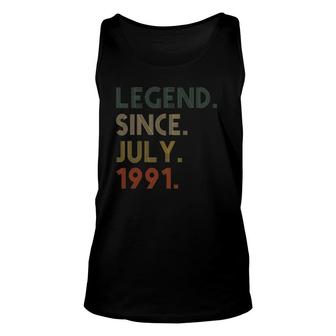 Legend Since July 1991 - Birthday Gift For 30 Years Old Unisex Tank Top | Mazezy