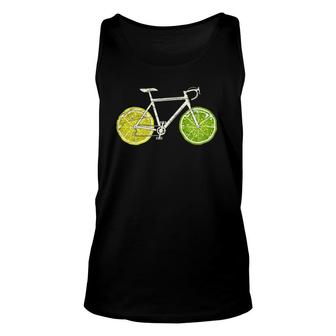 Lemon Cyclist Citrus Lime Bicycle Unisex Tank Top | Mazezy