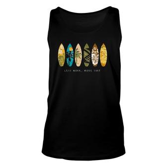 Less Work More Surf Vintage Surfing Women Tank Top | Mazezy