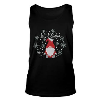 Let It Snow Christmas Women Men Cute Gnome Snowflake Print Xmas Graphic Unisex Tank Top - Thegiftio