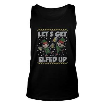 Let's Get Elfed Up Ugly Christmas Unisex Tank Top | Mazezy
