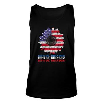 Let’s Go Brandon Sunflower American Flag Tee Shirt Unisex Tank Top | Mazezy