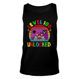 Level 100 100Days Of School Unlocked Video Game Lover Unisex Tank Top - Thegiftio UK