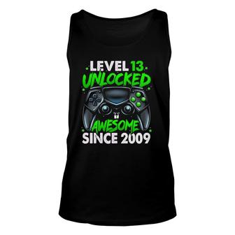 Level 13 Unlocked Awesome Since 2009 13Th Birthday Gaming Unisex Tank Top | Mazezy