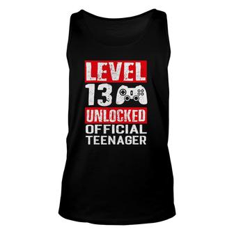 Level 13 Unlocked Official Teenager Video Game Birthday Unisex Tank Top | Mazezy