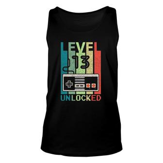 Level 13 Unlocked Video Gamer 13Th Birthday Gifts Tee Unisex Tank Top | Mazezy