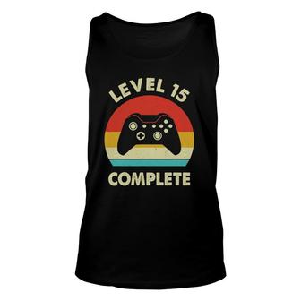 Level 15Th Complete Retro 15 Years Wedding Anniversary Tank Top | Mazezy