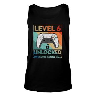 Level 6 Unlocked Birthday 6 Years Old Awesome Since 2015 Ver2 Tank Top | Mazezy