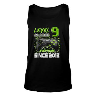 Level 9 Unlocked Awesome Since 2013 9th Birthday Boy Unisex Tank Top - Seseable