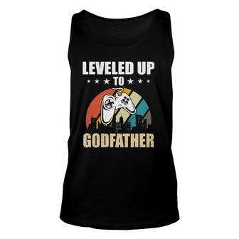 Leveled Up To Godfather Video Gamer Gaming Unisex Tank Top | Mazezy