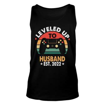 Leveled Up To Husband 2022 Just Married Vintage Gamer Unisex Tank Top | Mazezy