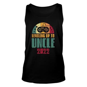 Mens Leveling Up To Uncle 2022 Retro Pregnancy Reveal Gamer Tank Top | Mazezy