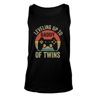 Leveling Up To Daddy Of Twins Expecting Dad Video Gamer Unisex Tank Top | Mazezy