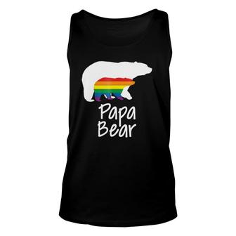 Lgbt Dad Papa Bear Mothers Gay Lesbian Pride Rainbow Unisex Tank Top | Mazezy AU