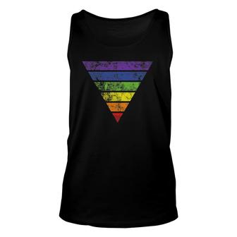 Lgbt Gay Pride Rainbow Flag Vintage Graphic Tee Gift Unisex Tank Top | Mazezy