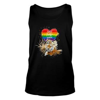 Lgbt Pride Daddy Tiger Rainbow Best Dad Ever Father's Day Unisex Tank Top | Mazezy