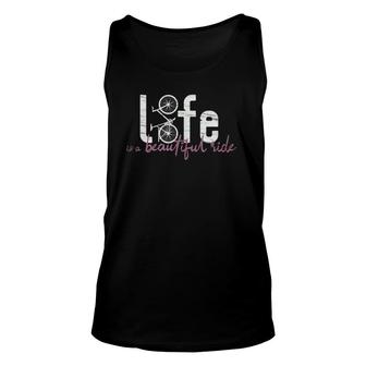 Life Is A Beautiful Ride Bicycle Illustration Unisex Tank Top | Mazezy