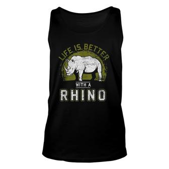 Life Is Better With A Rhino Unisex Tank Top | Mazezy