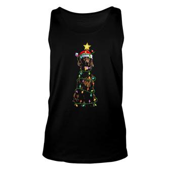 Lighting Xmas Tree Matching Santa Irish Setter Dog Christmas Tank Top | Mazezy