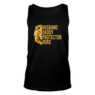 Lion Dad Funny Husband Daddy Protector Hero Fathers Day Unisex Tank Top | Mazezy