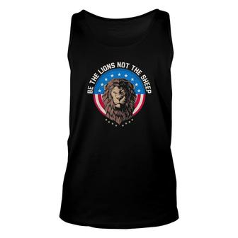 Be The Lion Not The Sheep Patriotic Lion American Patriot 2021 Tank Top | Mazezy
