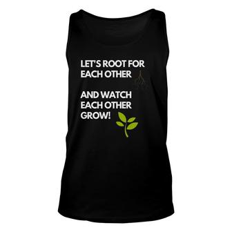 Little Sprouts Let's Root For Each Other Unisex Tank Top | Mazezy CA