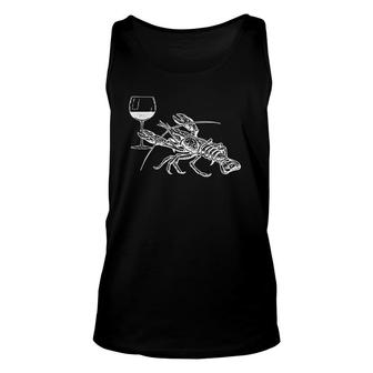 Lobster Wine Drinking Funny Gift Unisex Tank Top | Mazezy
