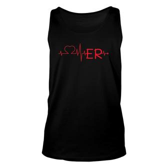 Love Er Heart Beat Doctor Nurse Hospice Workers Cool Gift Unisex Tank Top | Mazezy
