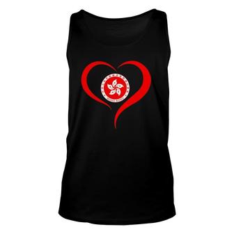 Love Heart With Hong Kong Emblem Design Unisex Tank Top | Mazezy