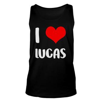 I Love Lucas Valentine Sorry Ladies Guys Heart Belongs 5 Ver2 Tank Top | Mazezy