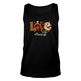 Love Nurse Life Turkey Nursing Thanksgiving Scrub Tops Unisex Tank Top | Mazezy