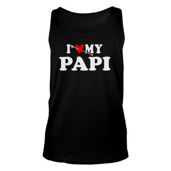 I Love My Papi With Heart Father's Day Wear For Kids Boy Girl Tank Top