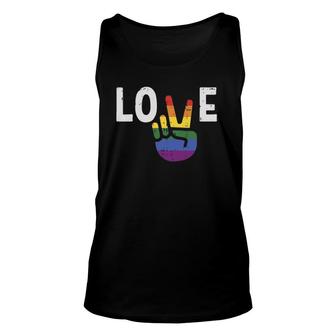 Love Peace Sign Hand Gay Lgbt Pride Month Support Tank Top | Mazezy
