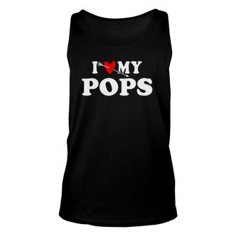 I Love My Pops With Heart Father's Day Wear For Kid Boy Girl Tank Top | Mazezy