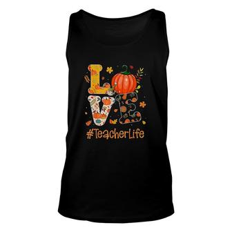 Love Teacher Life Happy Fall Yall Autumn Teacher Student Unisex Tank Top - Thegiftio UK