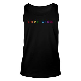 Love Wins Lgbt Inspiration Heart Lgbtq Support Unisex Tank Top | Mazezy