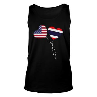 Loving Usa Thailand Flag Heart Thai Americans Love Unisex Tank Top | Mazezy