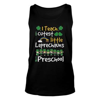 Lucky Leprechauns St Patricks Day Preschool Teacher Unisex Tank Top | Mazezy