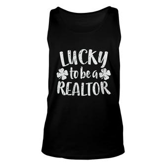 Lucky To Be A Realtor St Patrick Day Gift Unisex Tank Top - Thegiftio UK