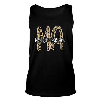 Ma Medical Assistant Tee, Leopard Plaid Clinical Nurse Gift Unisex Tank Top | Mazezy