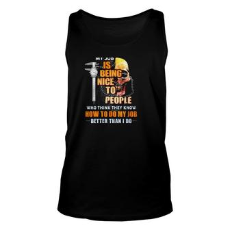 Machinist Being Nice To People Who Think They Know How To Do My Job Sarcastic Skull Clock Tank Top | Mazezy