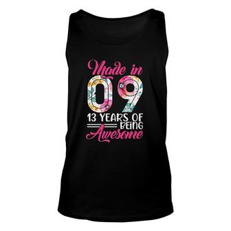 Made In 09 Awesome 13 Years Old Birthday Party Costume Women Tank Top | Mazezy