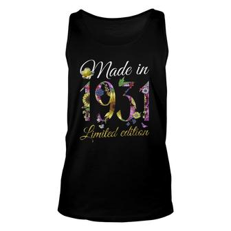 Made In 1931 Tee 91 Years Old Sunflowers Floral 91St Birthday Tank Top | Mazezy