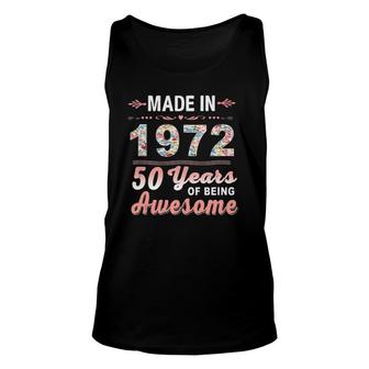 Made In 1972 Floral 50 Years Old 50Th Birthday Women Tank Top Tank Top | Mazezy CA