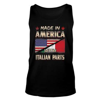 Made In America With Italian Parts Italy American Unisex Tank Top | Mazezy